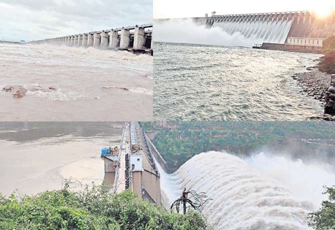 Lifting of gates from Narayanapur to Prakasam Barrage