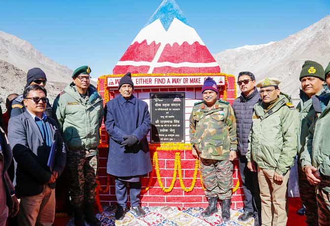 Rajnath Singh dedicates 75 infra projects from eastern Ladakh