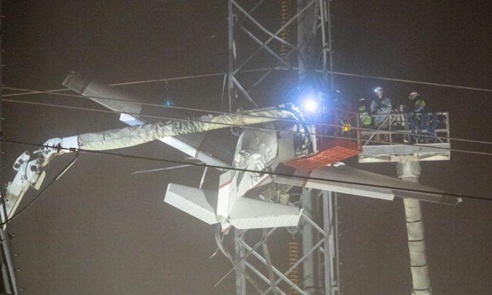 Aeroplane collided tower