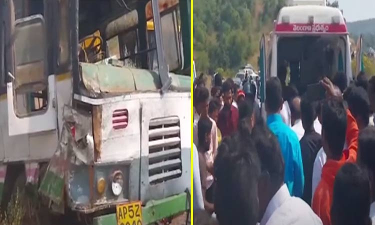 RTC bus overturned in Ananthagiri Ghat road