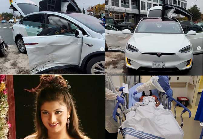 Rambha injured in Car accident
