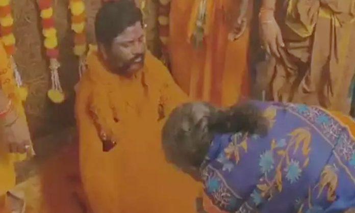 Prathyangira Devi Upasaka Shiva Swamy Anointed With Chili Powder