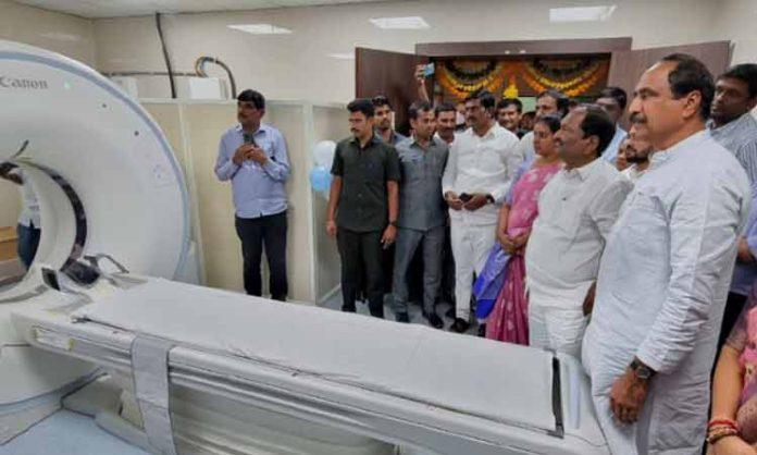 Koppula Eshwar inaugurates CT Scan in Jagtial govt hospital