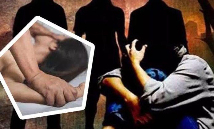 Gang raped in front of husband