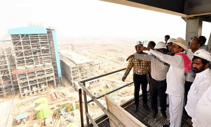 CM KCR Inspects Yadadri Thermal Power Plant