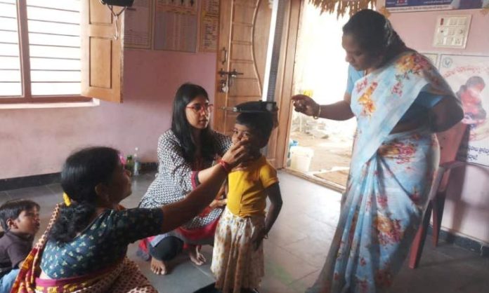 Inspection of Anganwadi Centres in medak