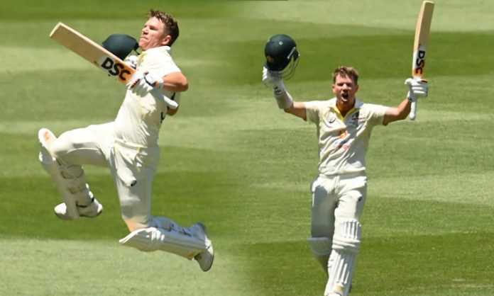 David warner hits century in 100th test match