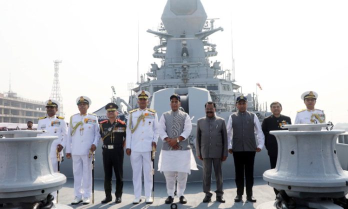 Ceremony of INS Mormugao in Mumbai