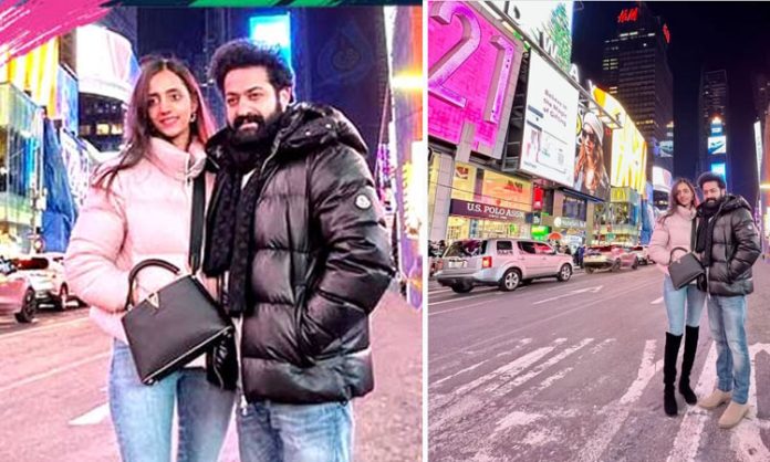 NTR with his wife in New York City