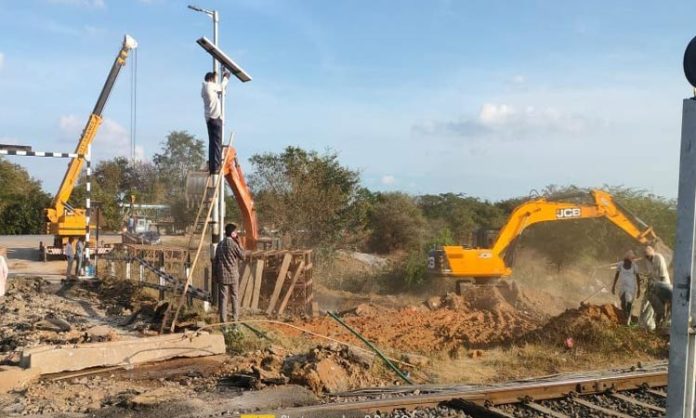 Railway gate works started