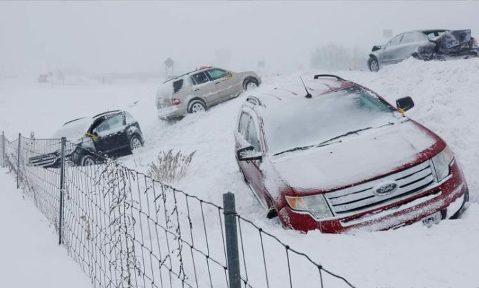 Snow cyclone in USA