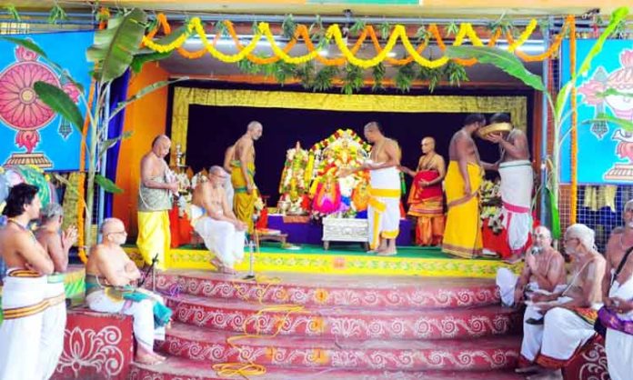Devotees crowd at Bhadradri temple