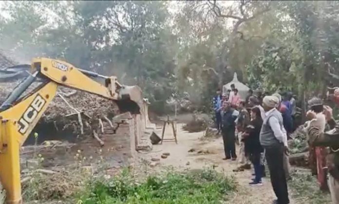 Demolition of accused's house with bulldozer