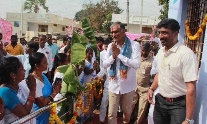 Minister Harish inaugurated water tank in Nangunur