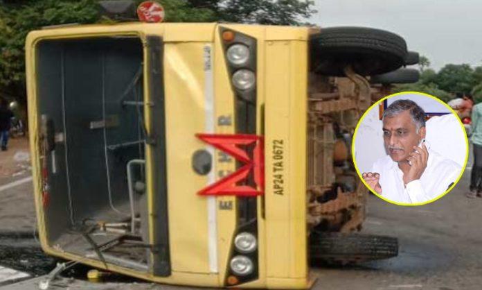 Harish Rao respond Nursing College bus accident