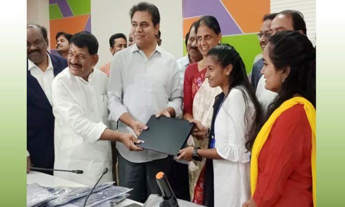 Distribution of laptops to RGUKT students