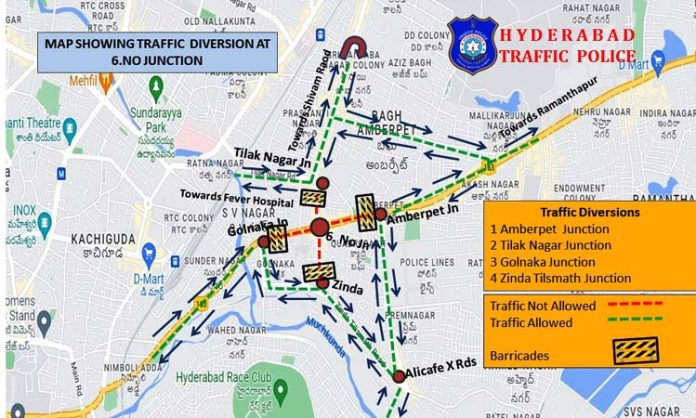 Traffic restrictions at Chenamber Junction