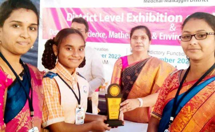 Kesari Student Dikshita selected State level Inspire Award