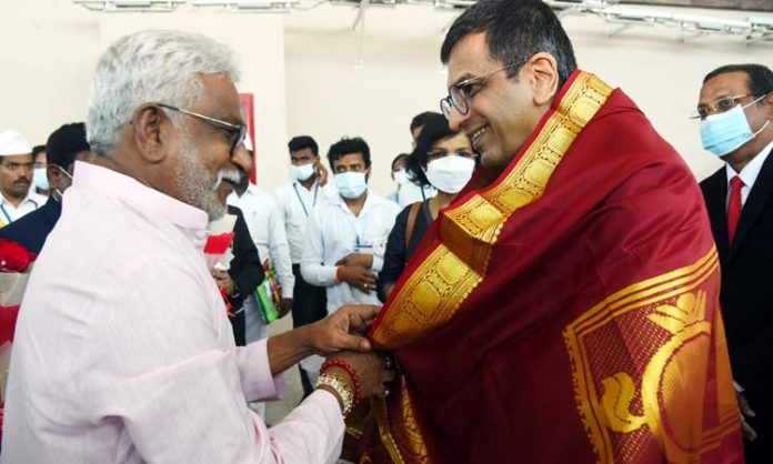 TTD Chairman welcomes Justice D Y Chandrachud