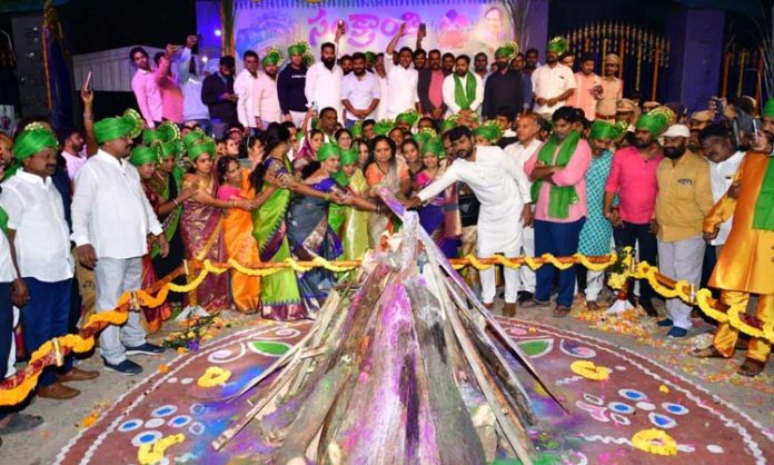 MLC Kavitha participated in Bhogi celebrations