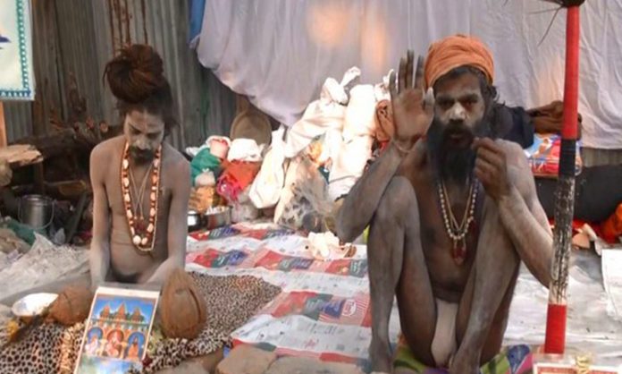 Naga Sadhus Baths in Gangasagar