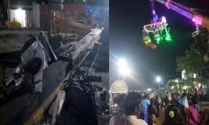 Crane collapse in Arakkonam Temple Utsavam