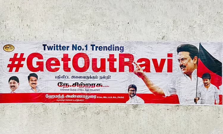 Posters against Governor RN Ravi