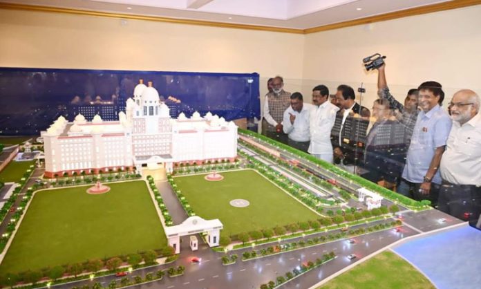 Model of Telangana New Secretariat at Numaish Stall