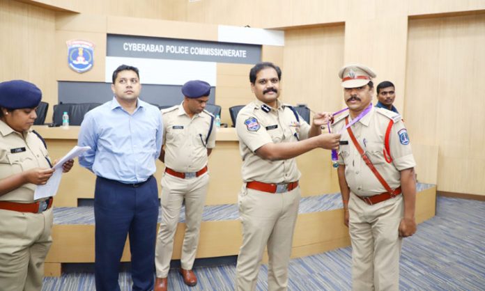 Awarded service medals to Cyberabad Police
