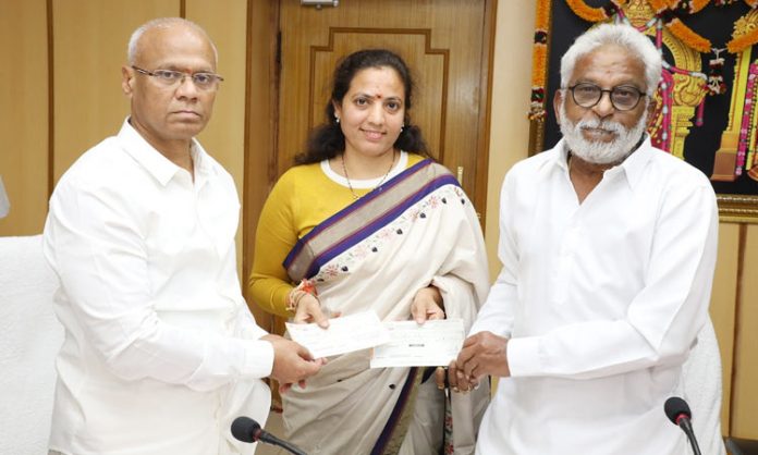 Donation of Rs.12 lakhs to SVBC Trust