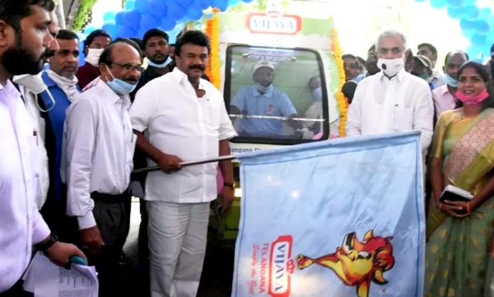Talasani Srinivas yadav inaugurates Vijay dairy stall