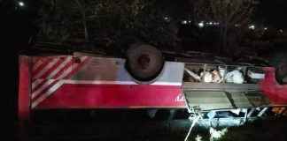 15 injured in RTC bus overturns at Wanaparthy
