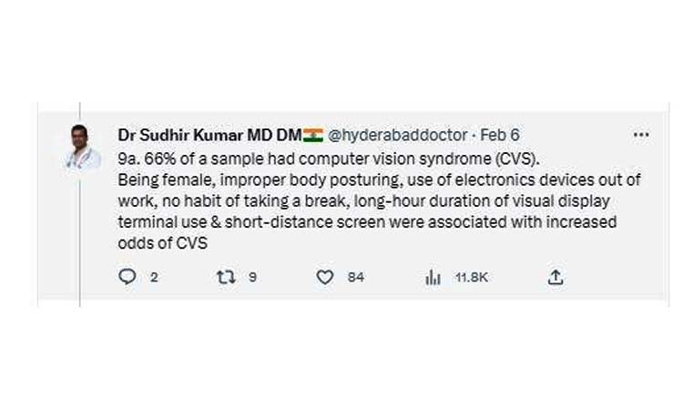 Dr. Sudheer tweet
