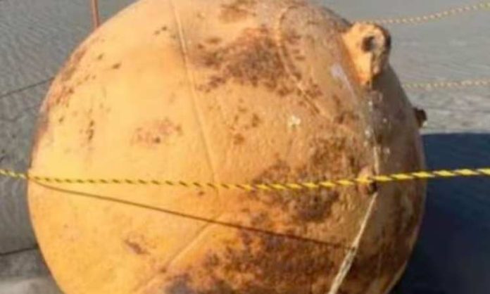 Iron ball found in Japan beach