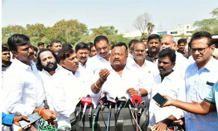 Gangula Kamalakar Bhoomi Pooja for Island water fountain