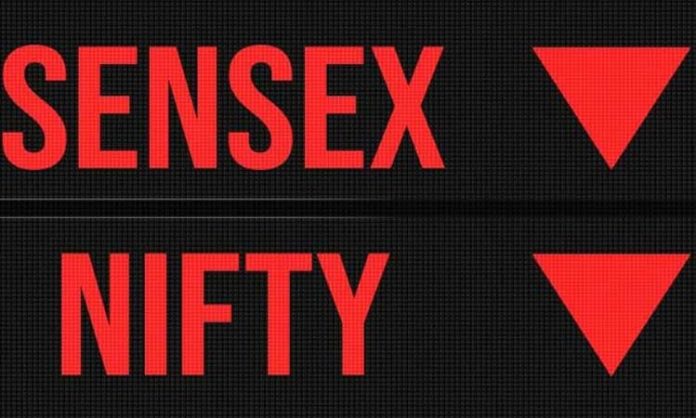 Sensex down