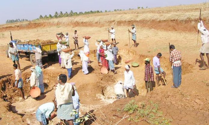 MGNREGA Workers' agitation in Delhi