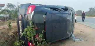 Car collided DCM in Jangaon