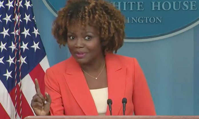 White House spokeswoman Karine Jean Pierre tongue slipped