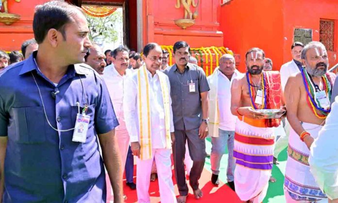 CM KCR Visit Kondagattu Hanuman Temple