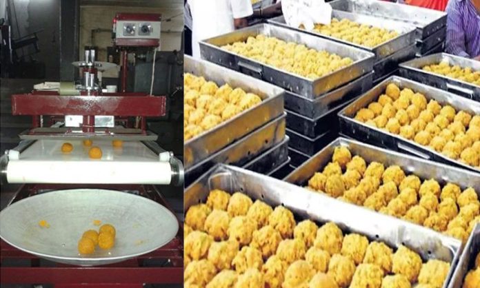 Automatic Laddu making machine in Tirumala