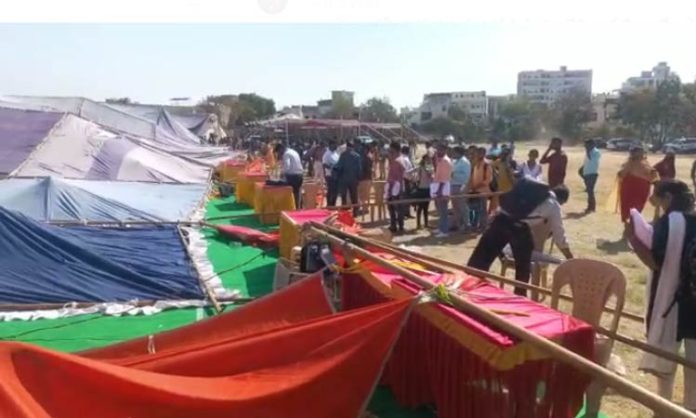 Tent collapse at a job fair in Saroornagar