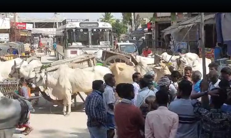 Ammanabolu farmers protested against Sand