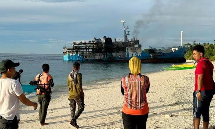 Fire accident in passenger ship in Philippines