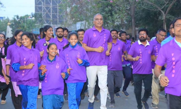 Minister Harish Rao participated in the 5K run