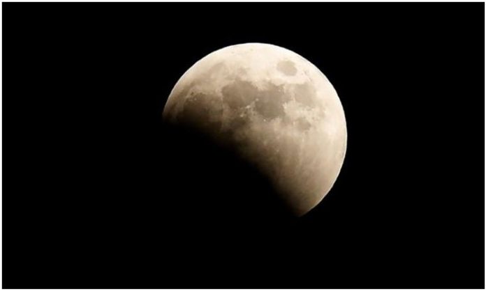 Water in glass beads above the moon