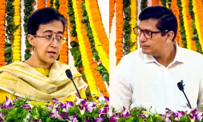 AAP's Atishi and Saurabh Bharadwaj sworn as Ministers