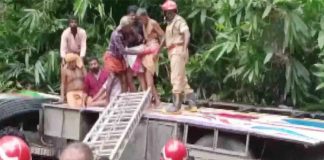 62 people were injured in bus of Ayyappa devotees who met with an accident