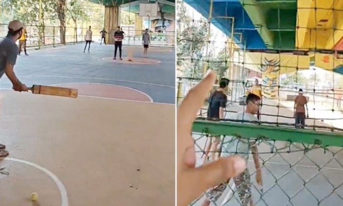 Badminton court under flyover