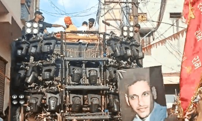 godse photo appear in ramnavami shoba yatra in hyderabad